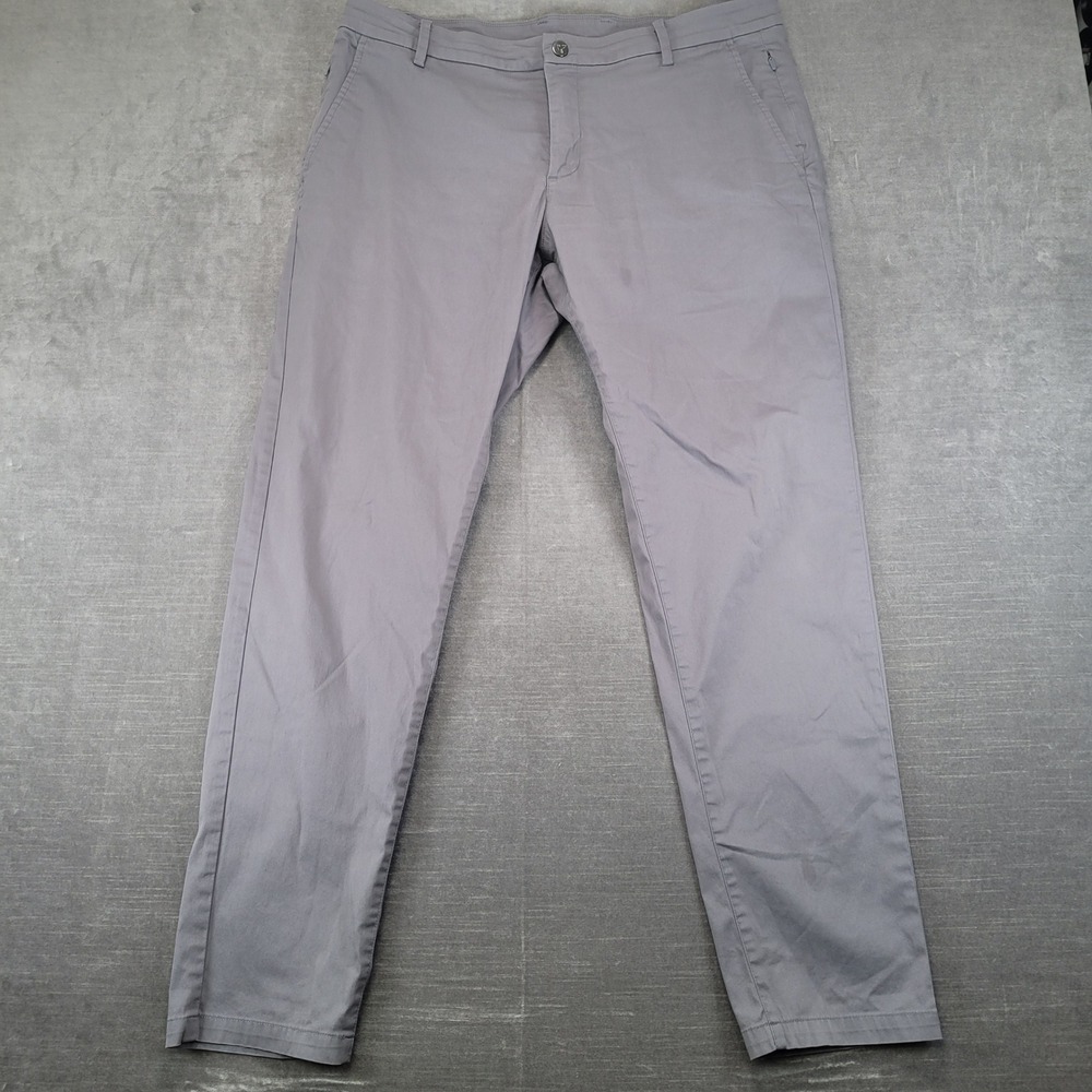 Birddogs Men 36x32 Grey‎ Lined Chino Pants Performance Stretch Golf Trousers